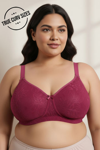 Buy Zivame True Curv Lightly Lined Padded Non Wired Full Coverage Super Support Spacer Bra - Beet Red